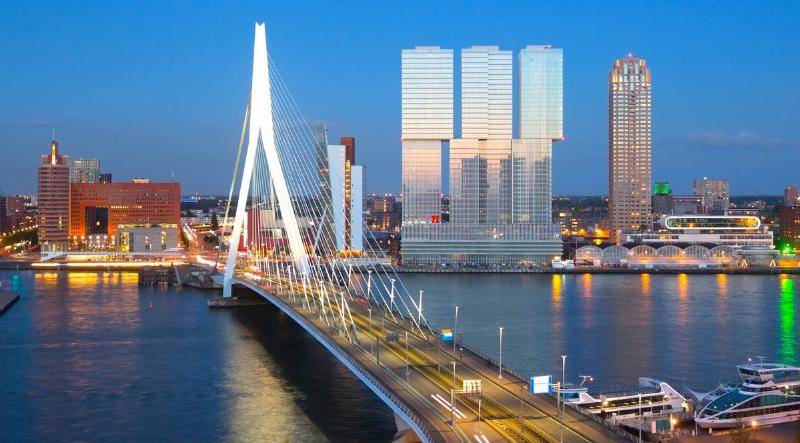 Le pont Érasme de Rotterdam et son architecture moderne dans le paysage urbain